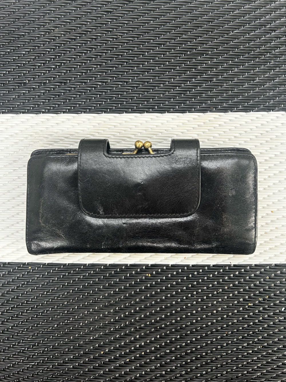 HOBO Black Leather Clasp Wallet